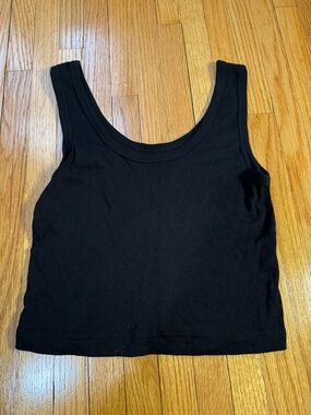 Black Crop Tank Juniors Small Basic Essential